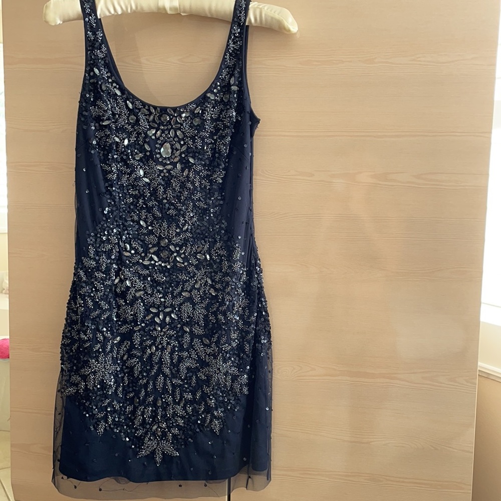 Adrianna Papell Navy Sequined dress